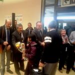 Arrivo a Fiumicino profughi siriani accolti da Andrea Ricciardi, Paolo Naso, Luca Maria Negro