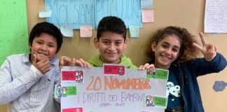 Uno dei lavori degli alunni stranieri per l'anniversario della Convenzione Onu sui diritti dell'infanzia